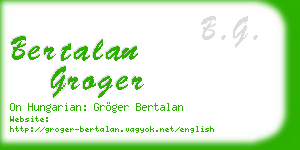 bertalan groger business card